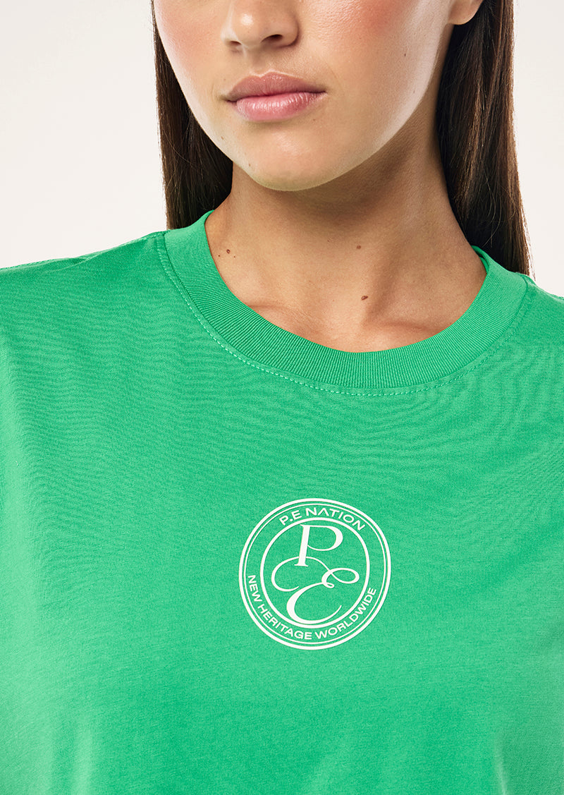 EXPOSITION TEE IN WASHED KELLY GREEN