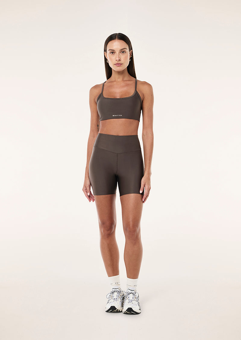 FAIRMONT 5 INCH BIKE SHORT IN MAJOR BROWN BY P.E NATION