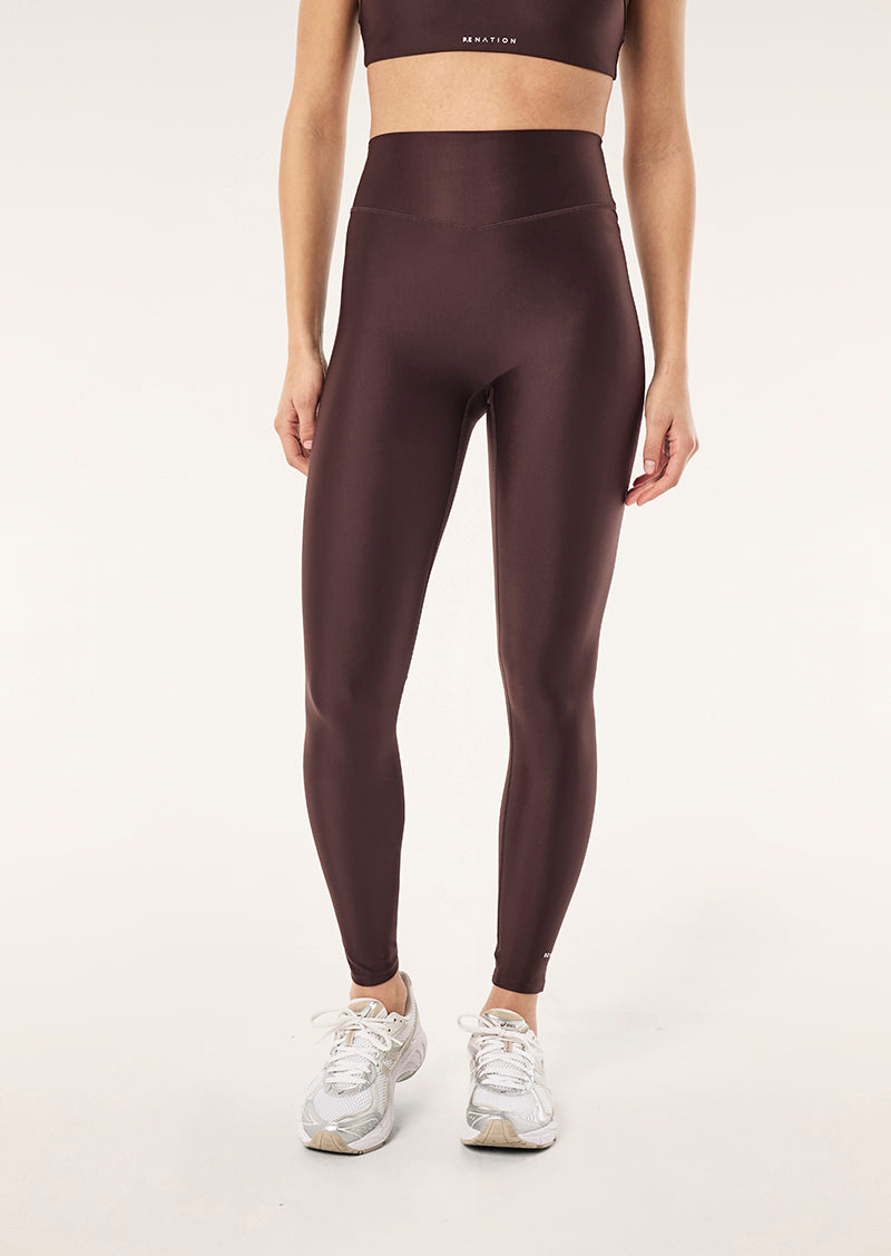 FAIRMONT FULL LENGTH LEGGING IN DARK PLUM SHINE BY P.E NATION, WOMEN'S HIGH PERFORMANCE LEGGINGS