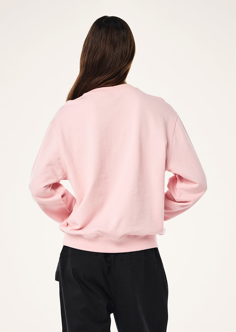 FLUX SWEAT IN CHALK PINK BY P.E NATION, WOMENS ATHLEISURE GRAPHIC SWEATSHIRT PINK