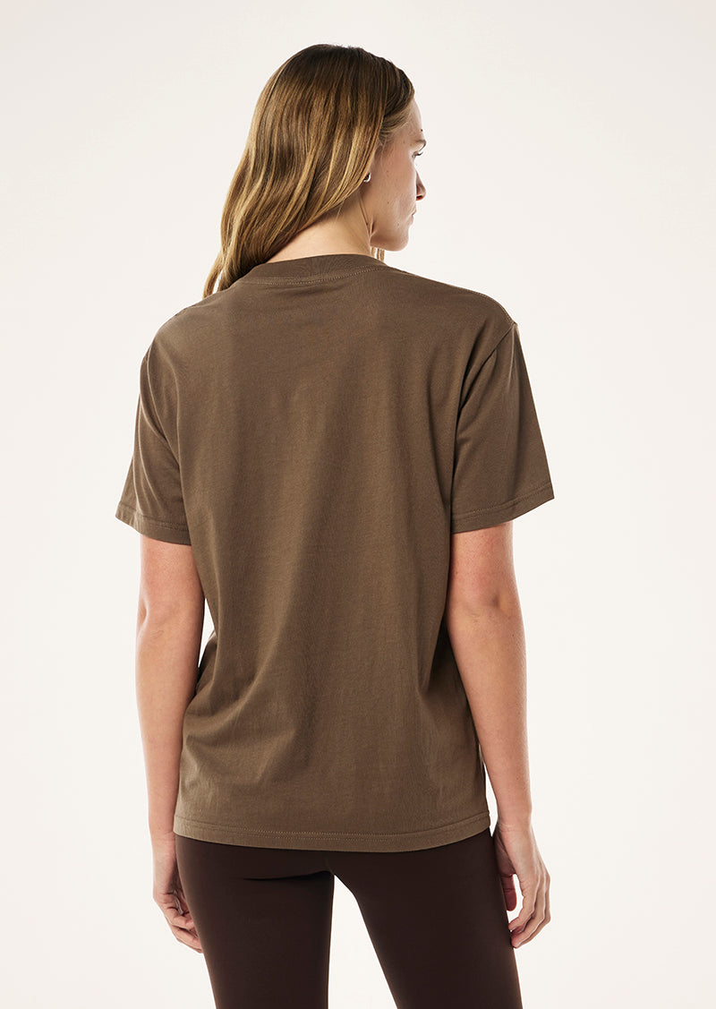 FLUX TEE IN WALNUT BY P.E NATION, WOMENS ATHLEISURE TEE BROWN