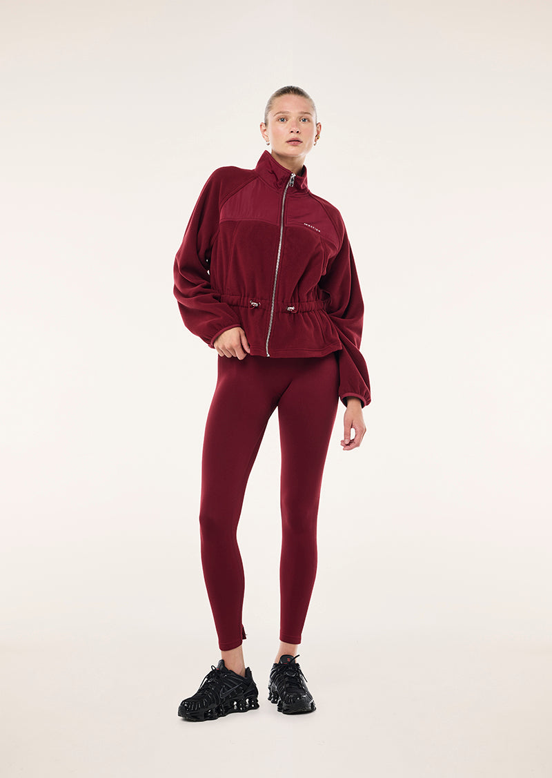 FORM JACKET IN CABERNET BY P.E NATION, WOMEN'S ATHLEISURE JACKETS
