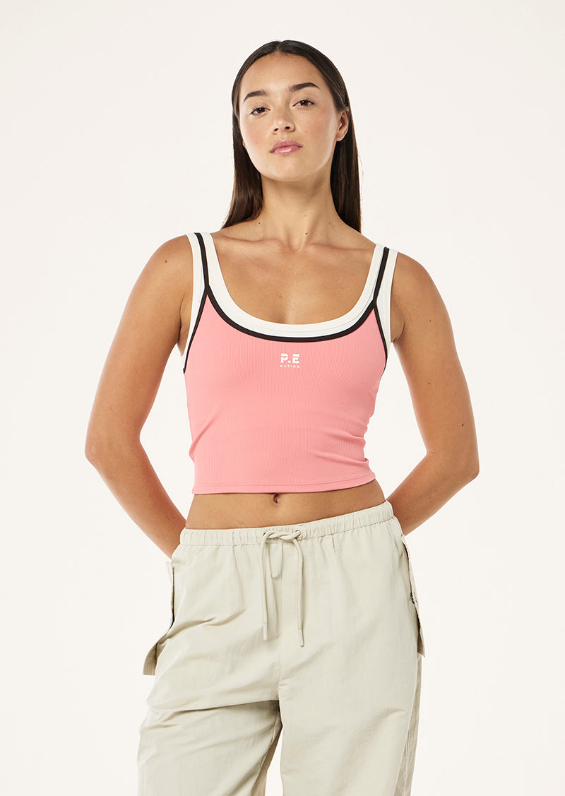 FORWARD TANK IN DUSTY PINK BY P.E NATION WOMENS ATHLEISURE TOP TANK