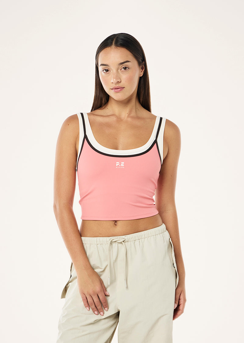 FORWARD TANK IN DUSTY PINK BY P.E NATION