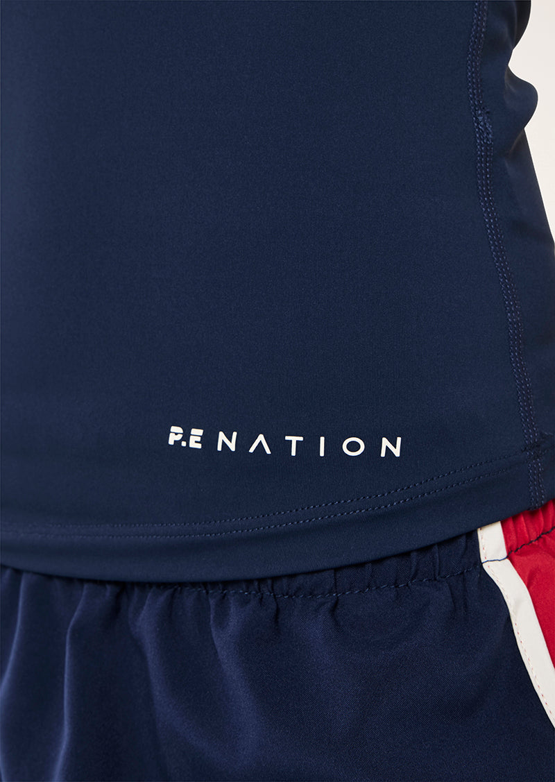 FOUNDATION MUSCLE TANK IN DARK NAVY BY P.E NATION, WOMEN'S ATHLEISURE TANKS