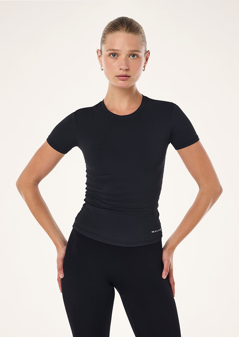 FOUNDATION SHORT SLEEVE TEE IN BLACK