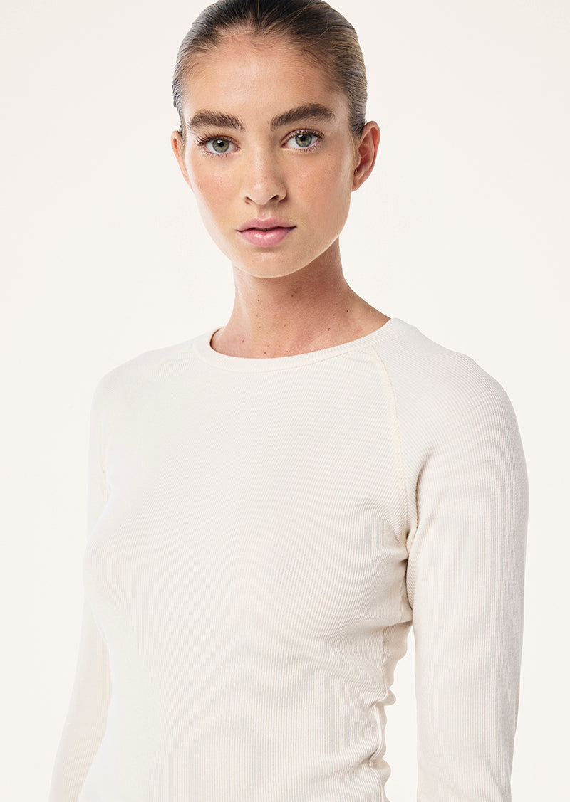 FREE PLAY 3.0 LONG SLEEVE RIB TEE IN WHISPER WHITE