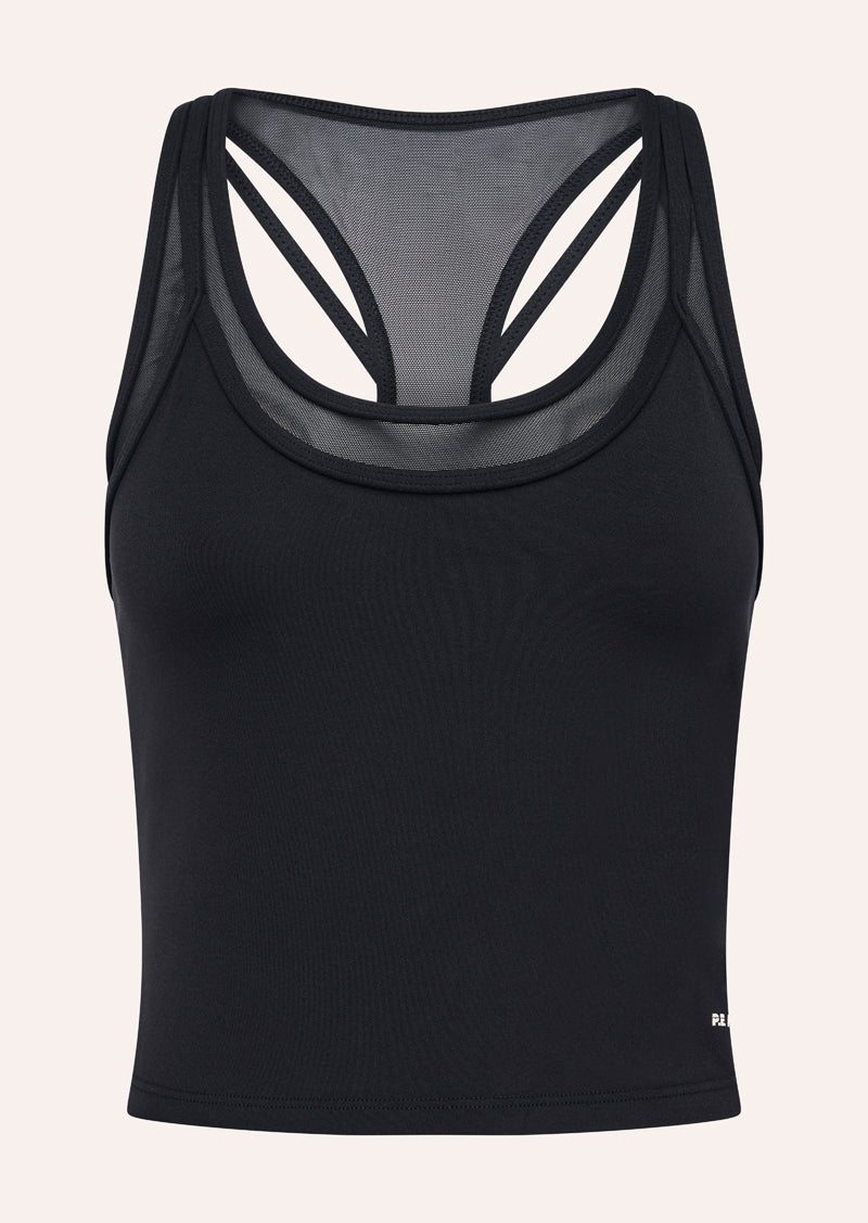 FUSION TANK IN BLACK BY P.E NATION, WOMEN'S ATHLEISURE TANKS