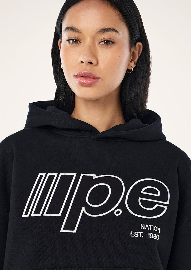 GLIDE 2.0 OVERSIZED HOODIE IN BLACK & WHISPER WHITE