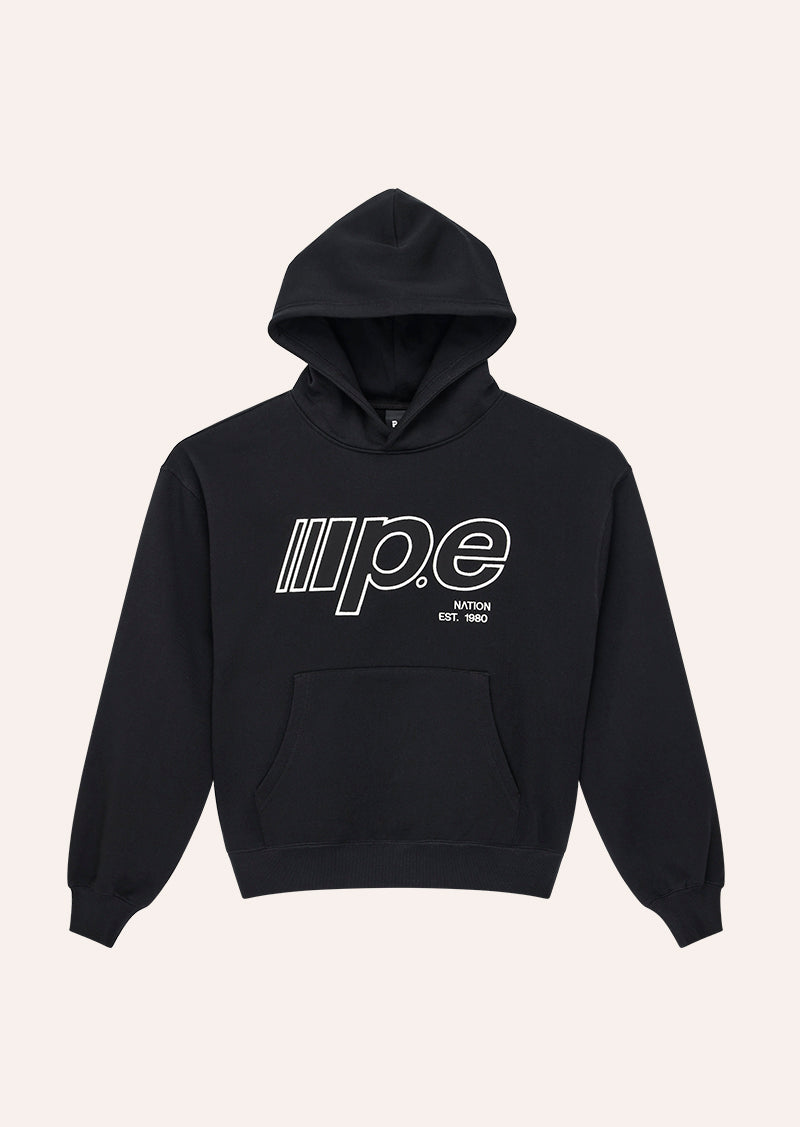 GLIDE 2.0 OVERSIZED HOODIE IN BLACK & WHISPER WHITE