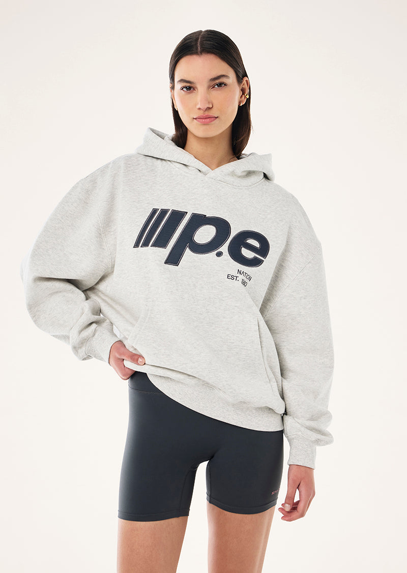GLIDE 2.0 OVERSIZED HOODIE IN GREY MARLE & ASPHALT