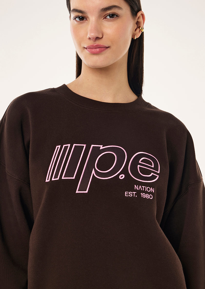 GLIDE 2.0 OVERSIZED SWEAT IN ESPRESSO