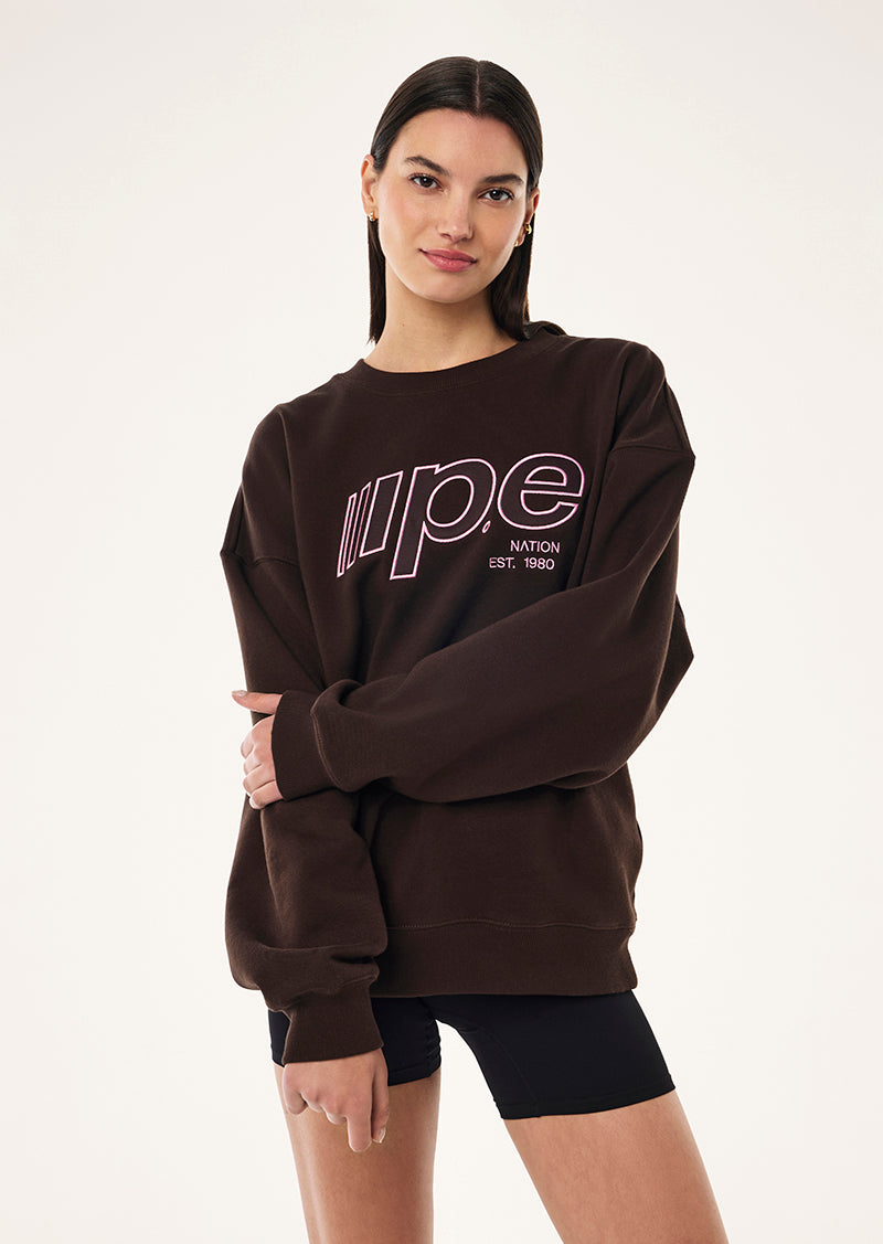 GLIDE 2.0 OVERSIZED SWEAT IN ESPRESSO