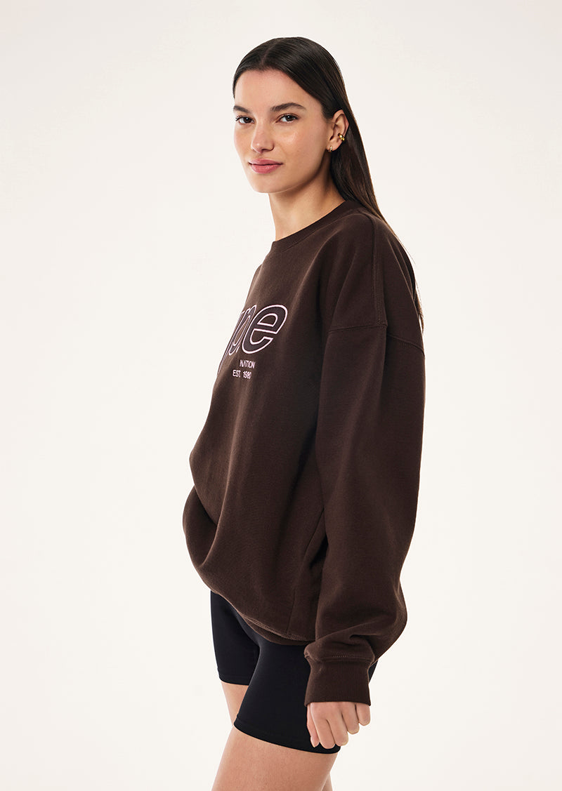 GLIDE 2.0 OVERSIZED SWEAT IN ESPRESSO