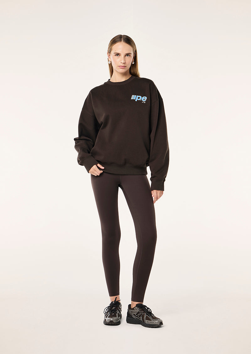 GLIDE SWEAT IN COFFEE BY P.E NATION, WOMEN'S ATHLEISURE SWEATSHIRTS