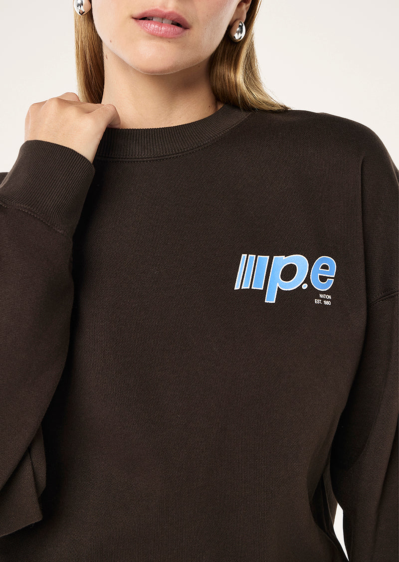 GLIDE SWEAT IN COFFEE BY P.E NATION, WOMEN'S ATHLEISURE SWEATSHIRTS