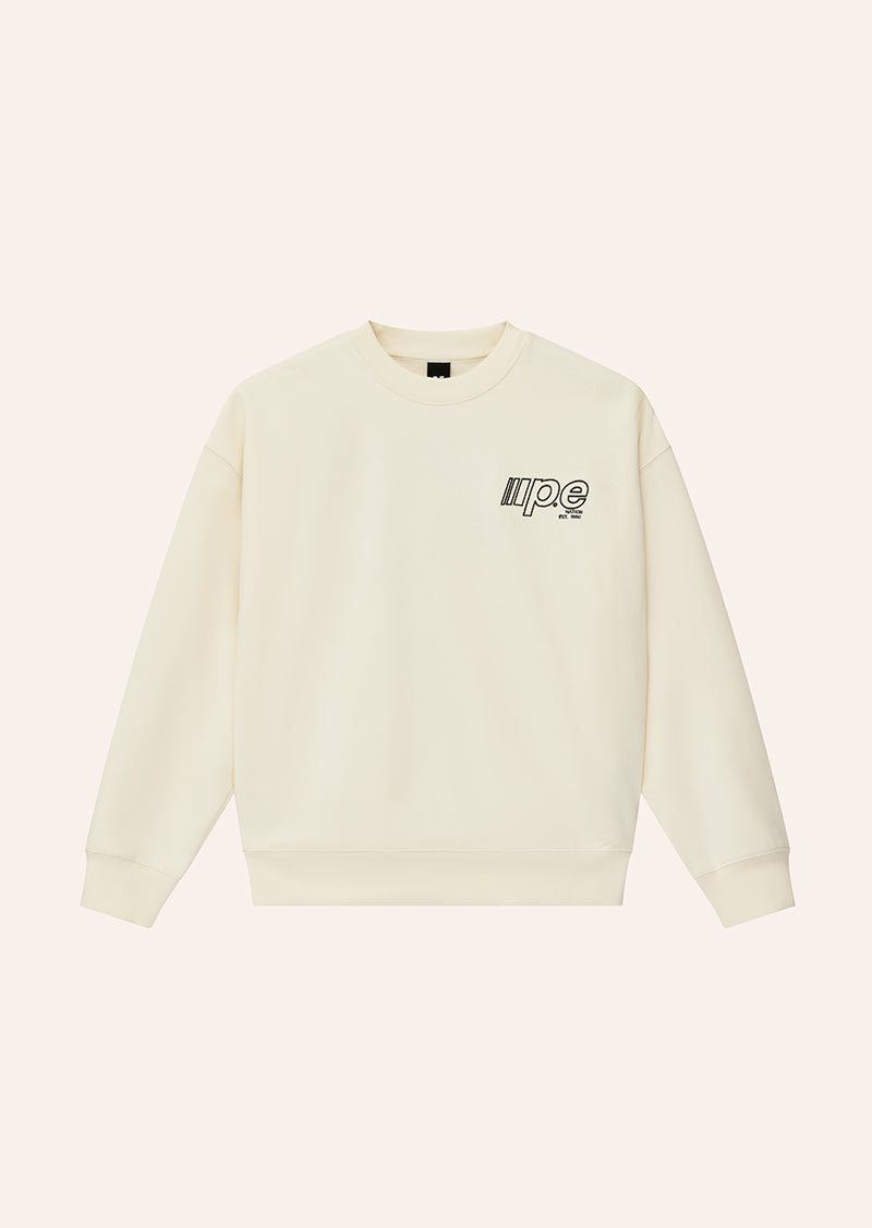 GLIDE SWEAT IN WHISPER WHITE BY P.E NATION, WOMEN'S ATHLEISURE SWEATSHIRTS
