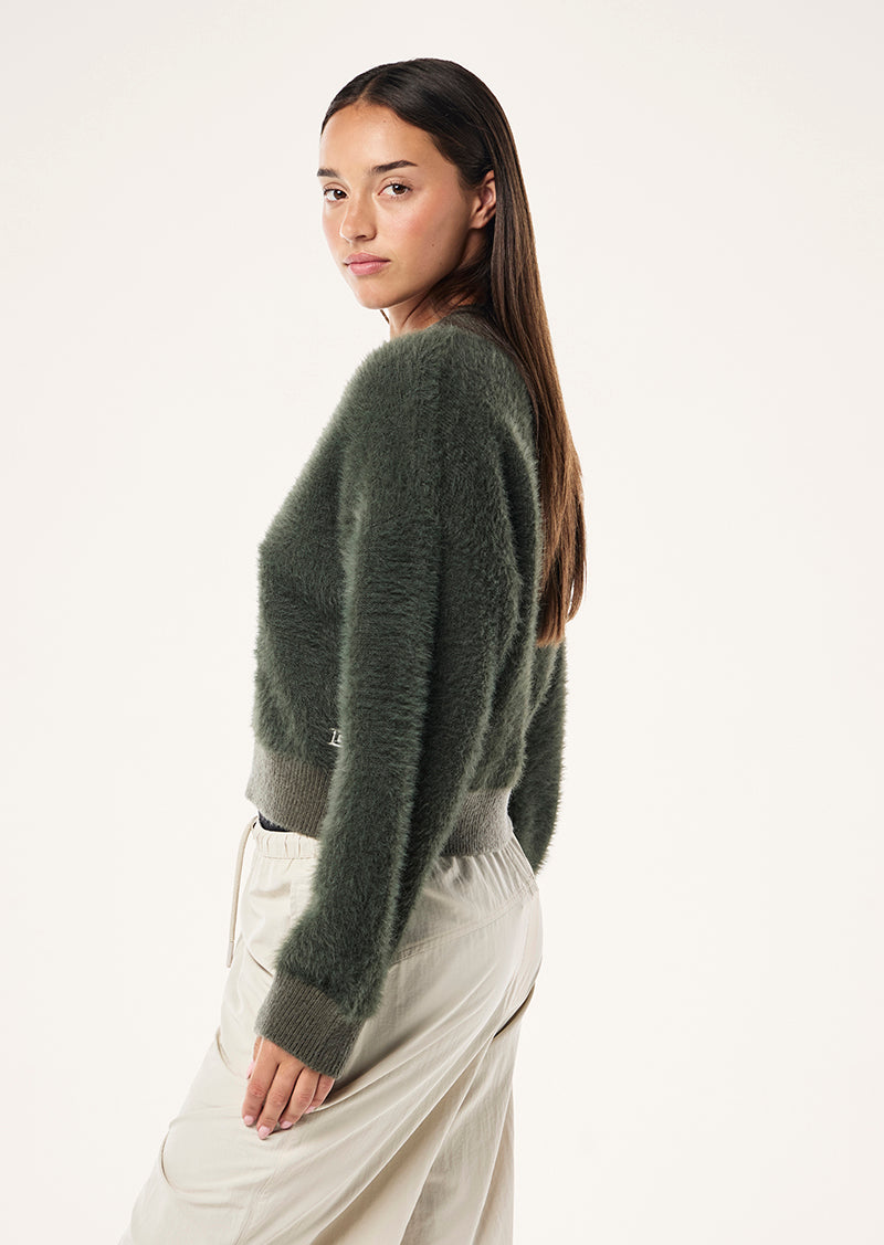 GREENPOINT V NECK KNIT SWEAT IN CAVIAR