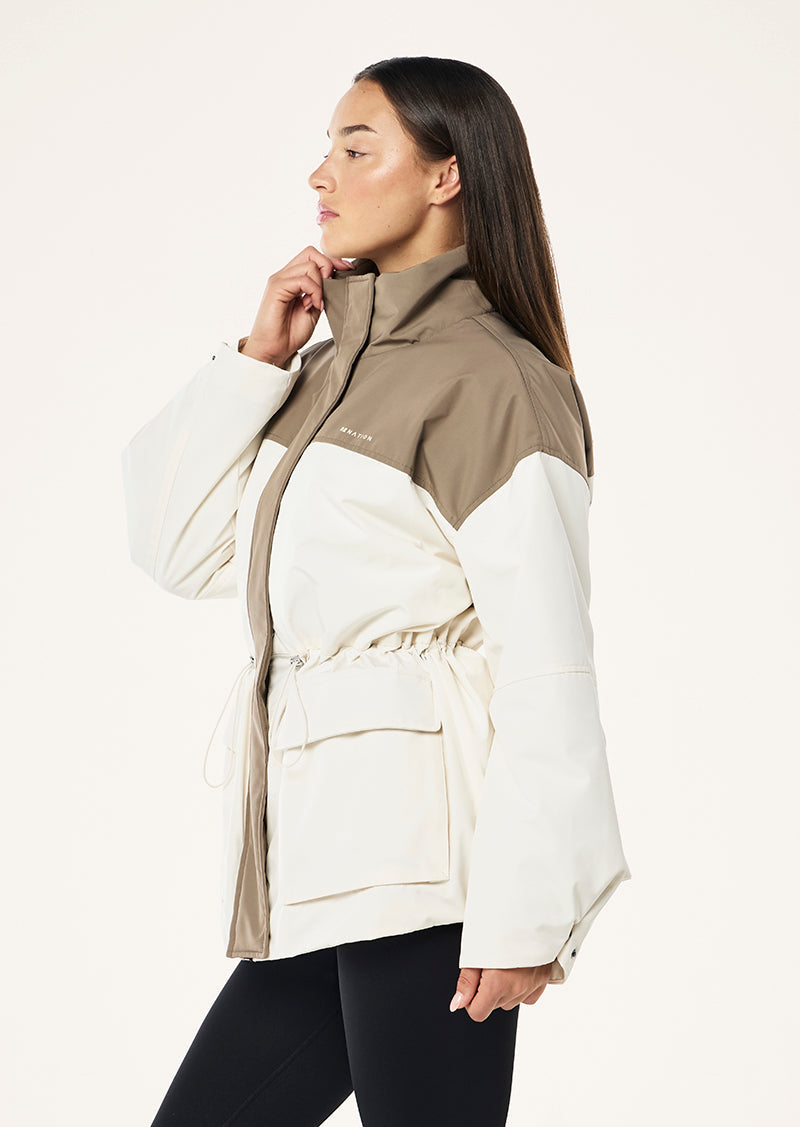 GUILD JACKET IN WHISPER WHITE BY P.E NATION WOMENS ACTIVE JACKET