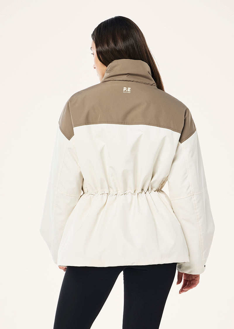 GUILD JACKET IN WHISPER WHITE BY P.E NATION WOMENS ACTIVE JACKET