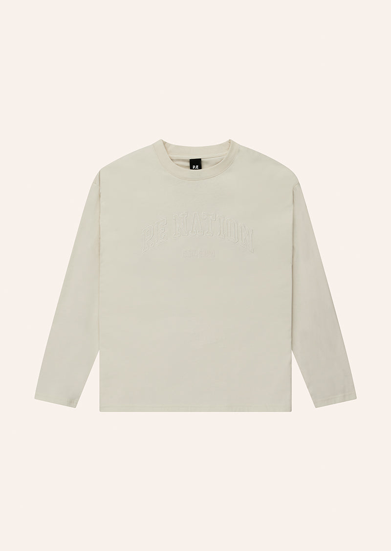Core Oversized Long Sleeve Tee | Whisper White | P.E Nation