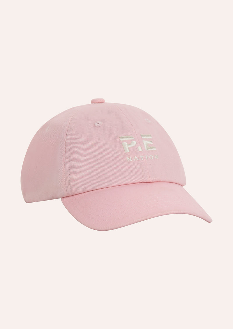 HEADS UP CAP IN CHALK PINK BY P.E NATION, WOMENS ATHLEISURE ACCSESSORIES HAT PINK