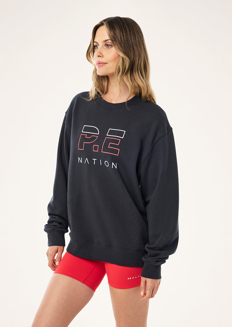 HEADS UP SWEAT IN MARINE BLUE & STRAWBERRY