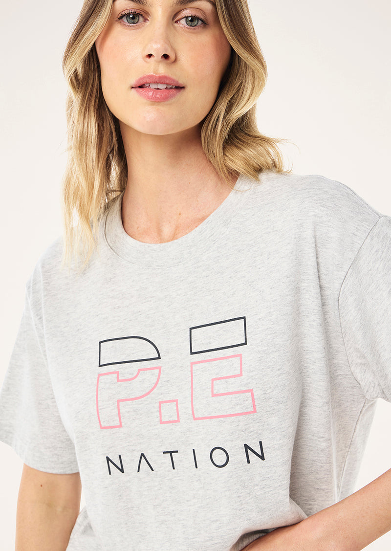 HEADS UP TEE IN GREY MARLE