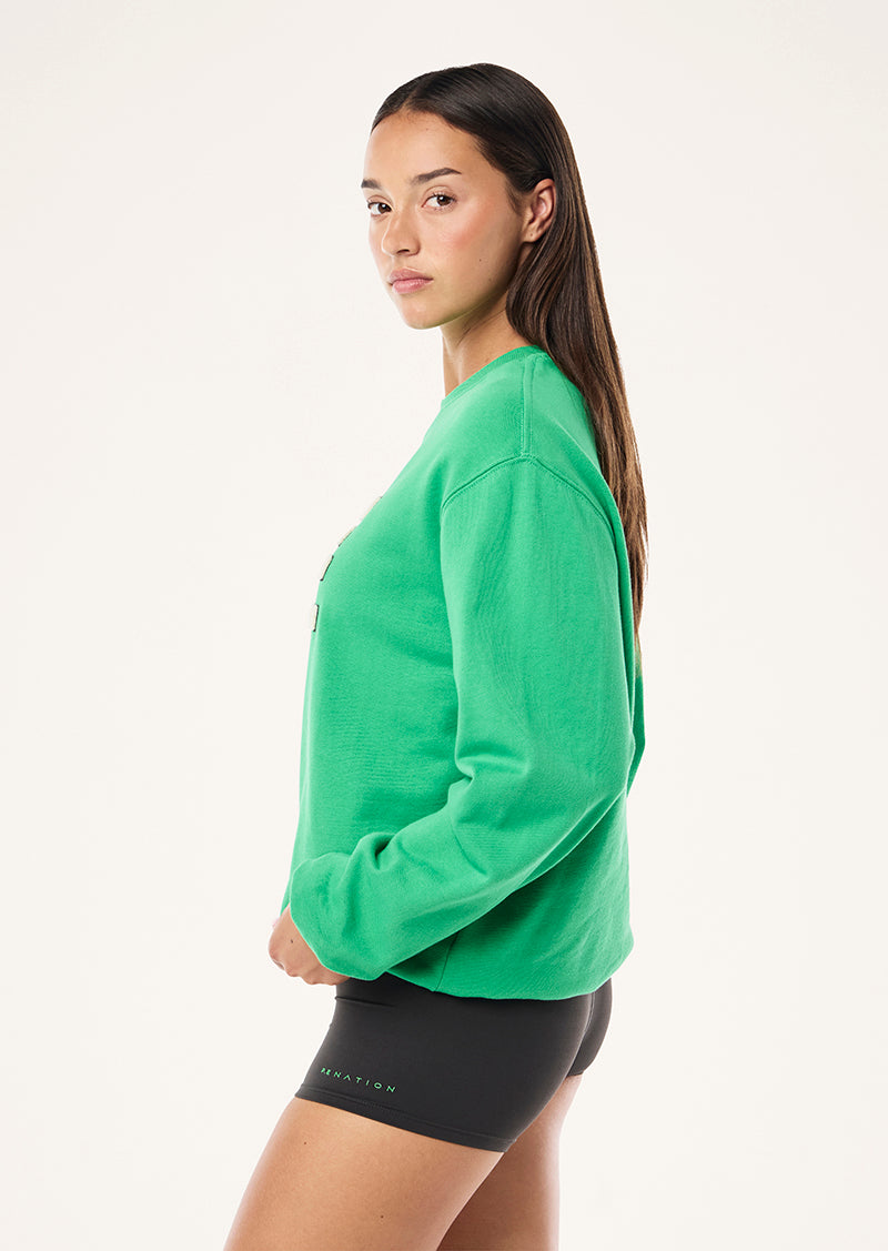 HEADS UP BOUCLE SWEAT IN KELLY GREEN