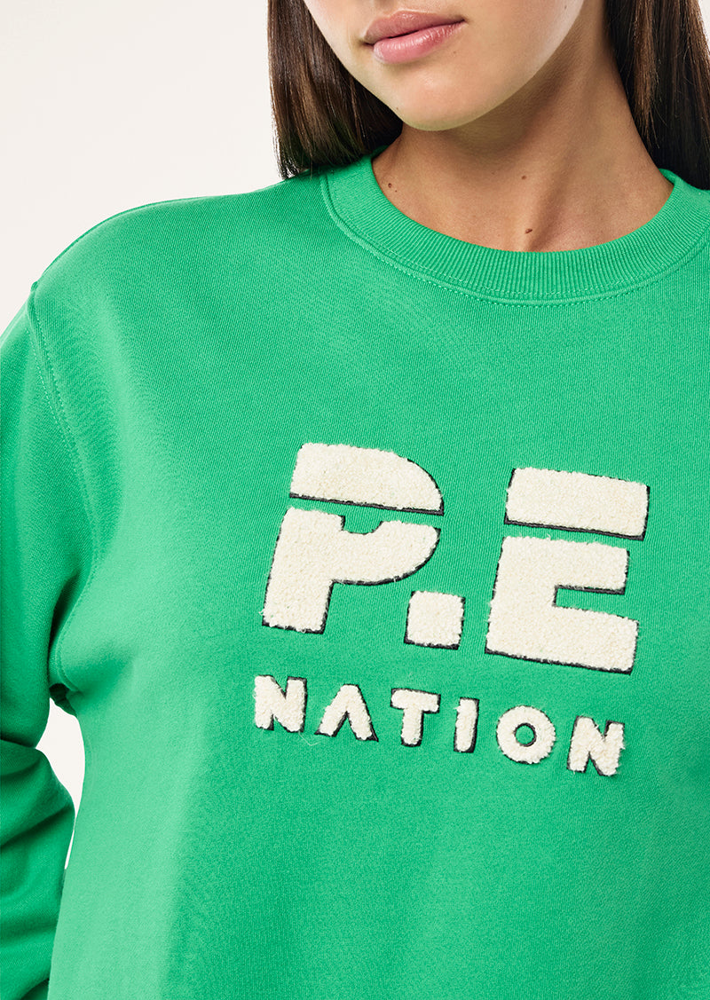 HEADS UP BOUCLE SWEAT IN KELLY GREEN