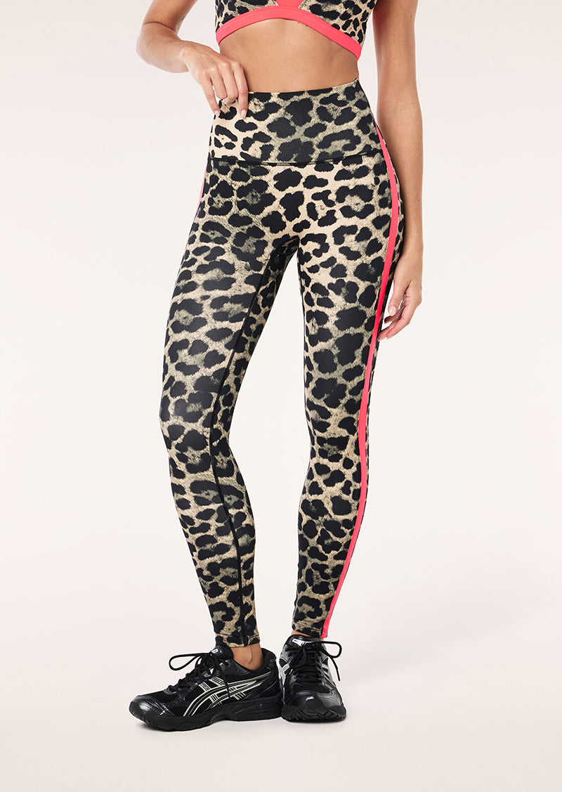 HIGHGATE FULL LENGTH LEGGING IN LEOPARD & DIVA PINK