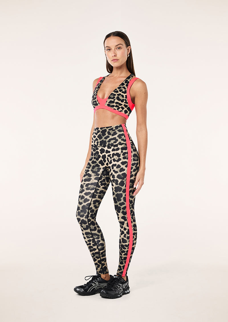 HIGHGATE FULL LENGTH LEGGING IN LEOPARD & DIVA PINK