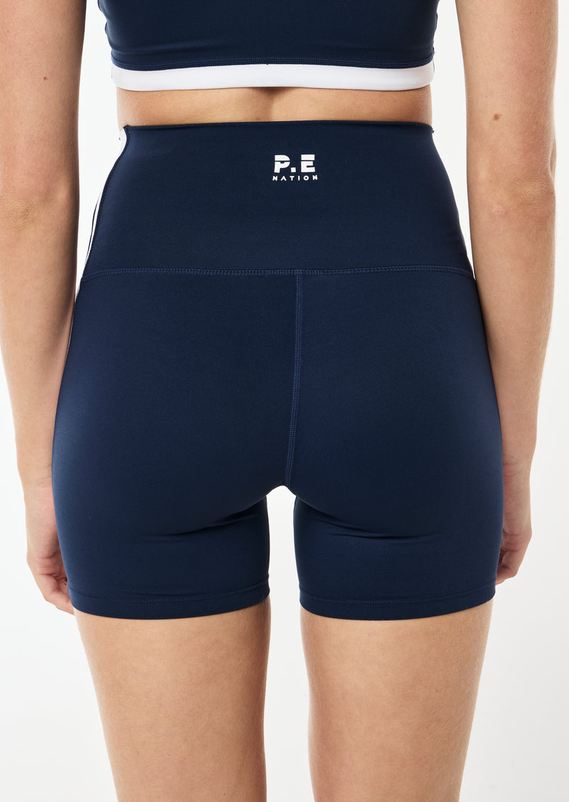 HIGHGATE 5" BIKE SHORT IN DARK NAVY & OPTIC WHITE