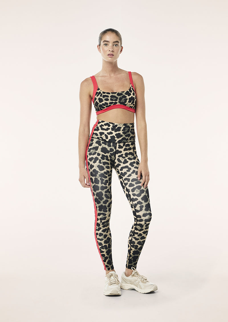 HIGHGATE FULL LENGTH LEGGING IN LEOPARD & STRAWBERRY