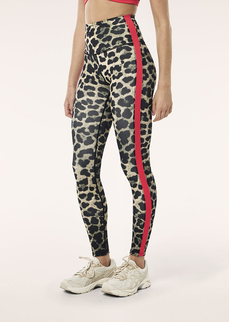 HIGHGATE FULL LENGTH LEGGING IN LEOPARD & STRAWBERRY