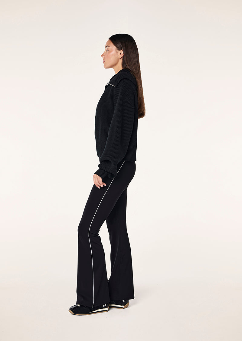 High Season Zip Neck Knit | Black | P.E Nation