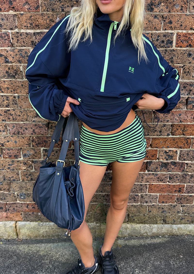 ENERGY 3" BIKE SHORT IN KIWI GREEN STRIPE
