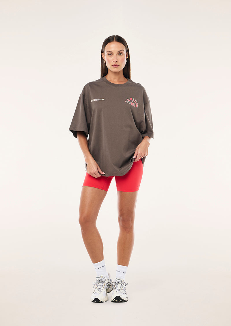 INBOUND TEE IN MAJOR BROWN BY P.E NATION, WOMEN'S ATHLEISURE TEES