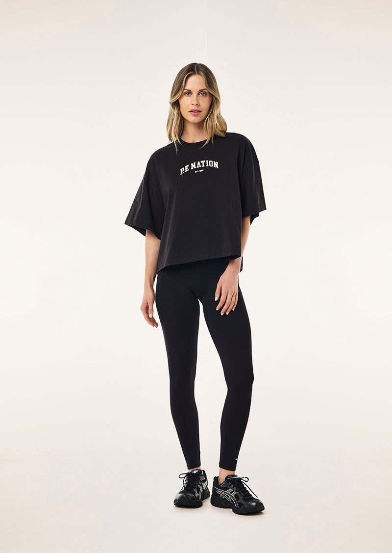 LEGACY CROP TEE IN BLACK