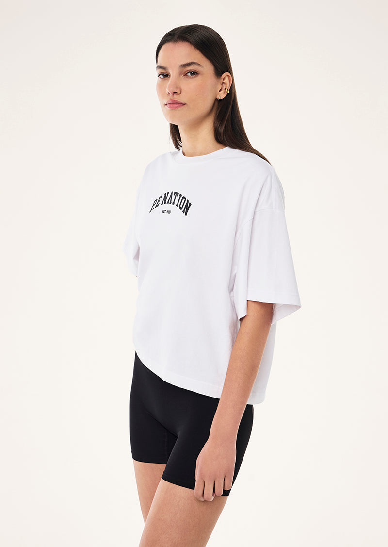 LEGACY CROP TEE IN WHITE