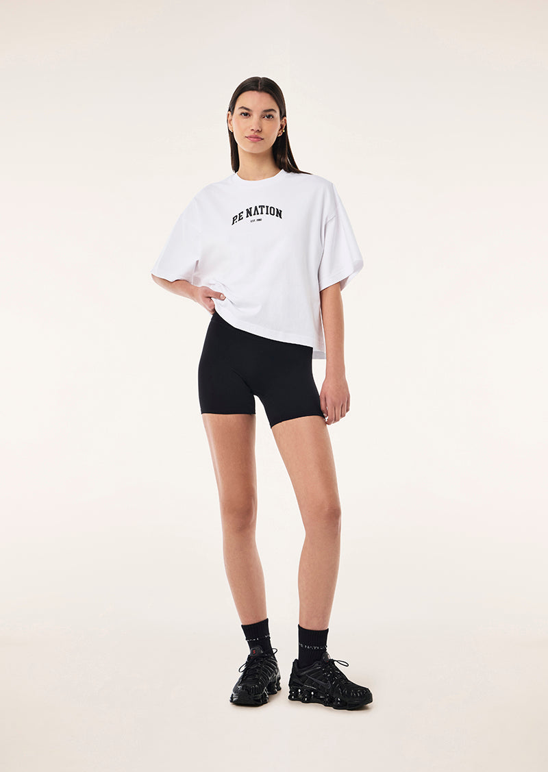 LEGACY CROP TEE IN WHITE