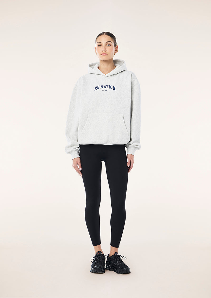 LEGACY 2.0 OVERSIZED HOODIE IN GREY MARLE & DARK NAVY