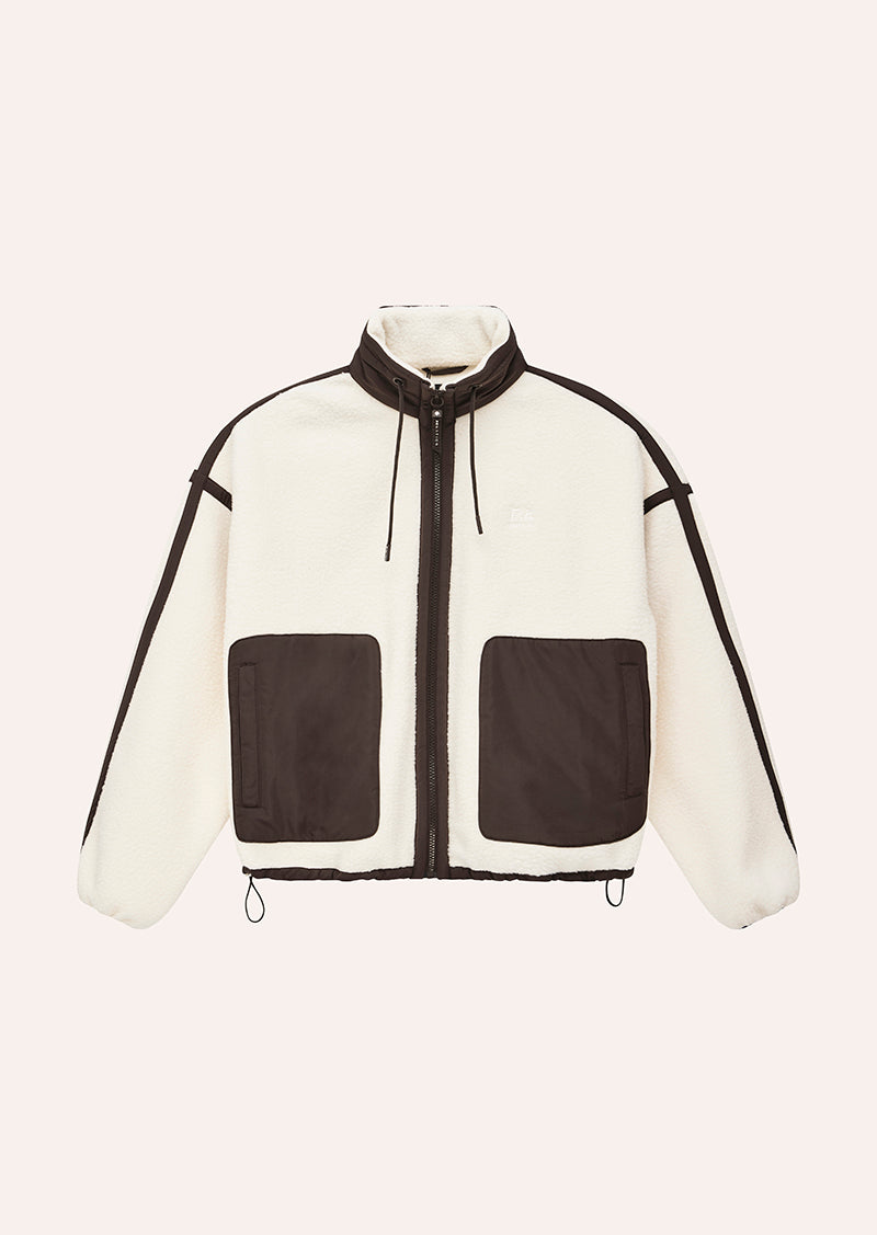 Lennon Sherpa Jacket | Whisper White & Coffee | P.E Nation