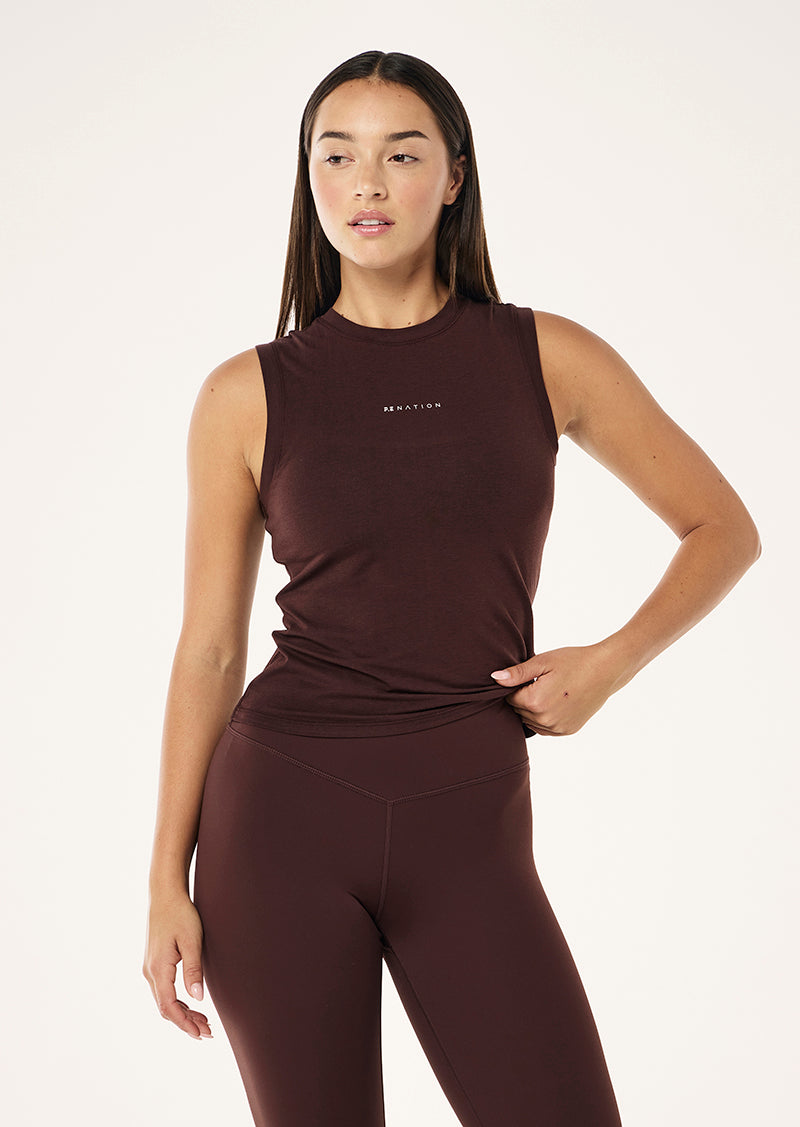 LENOX TANK IN MAHOGANY BY P.E NATION WOMENS ACTIVE TANK TOP