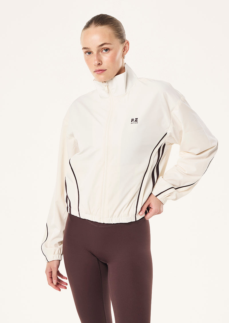 LINEAR JACKET IN WHISPER WHITE BY P.E NATION, WOMEN'S RUNNING JACKETS