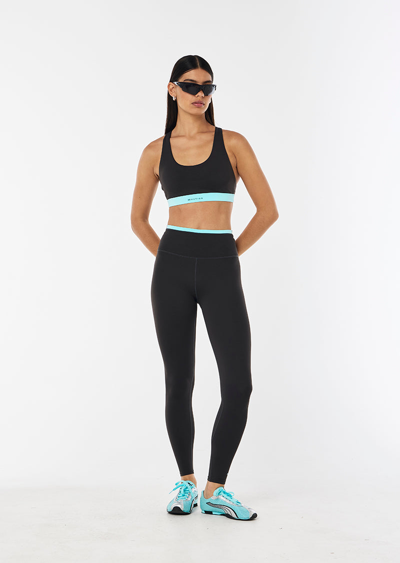LUMIFY SPORTS BRA IN SMOKESTONE BY P.E NATION, WOMEN'S ATHLEISURE SPORTS BRA