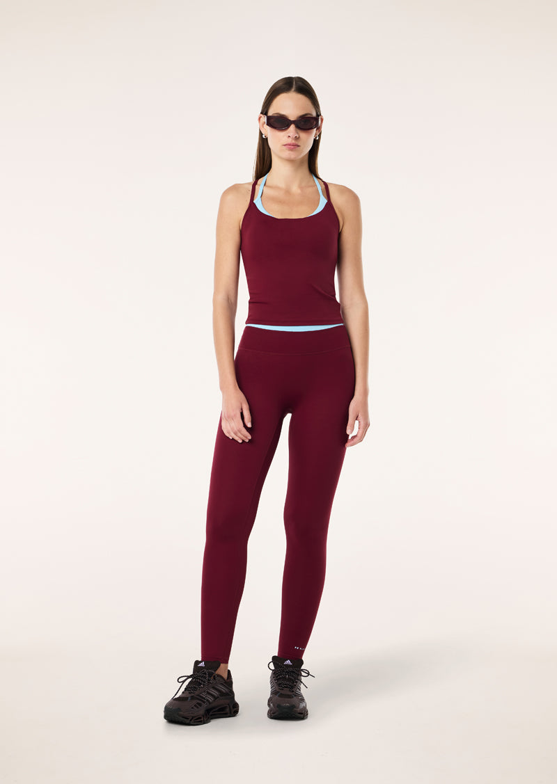 LUMINA TANK IN BURGUNDY & SKY BLUE