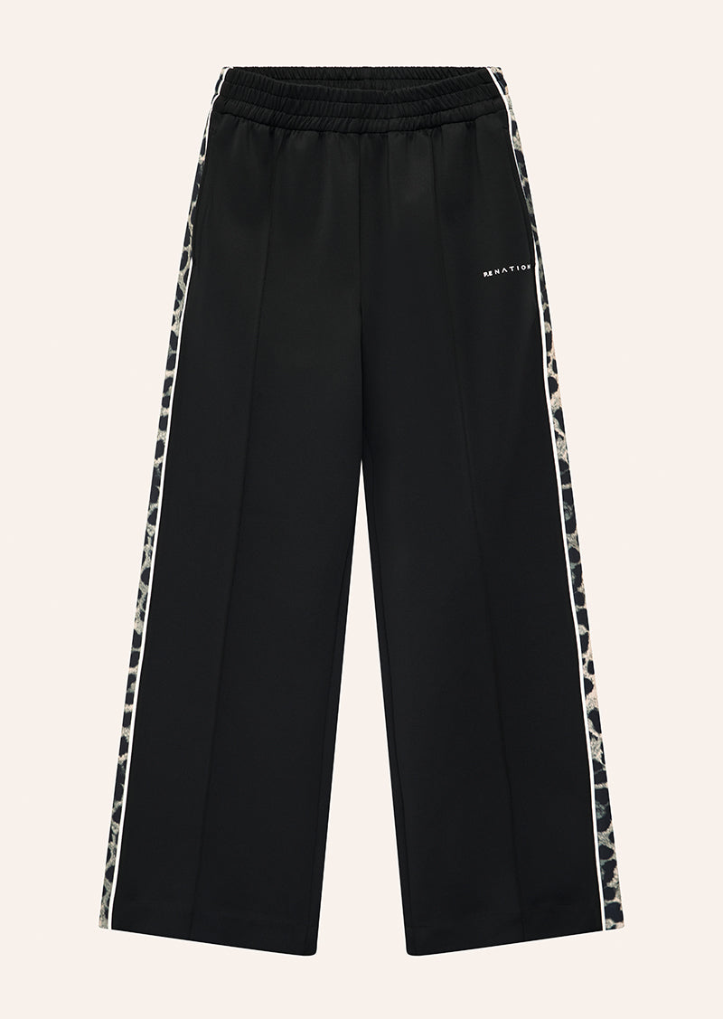 Man Down Trackpant in Black & Leopard by P.E Nation, Women's Athleisure Trackpants