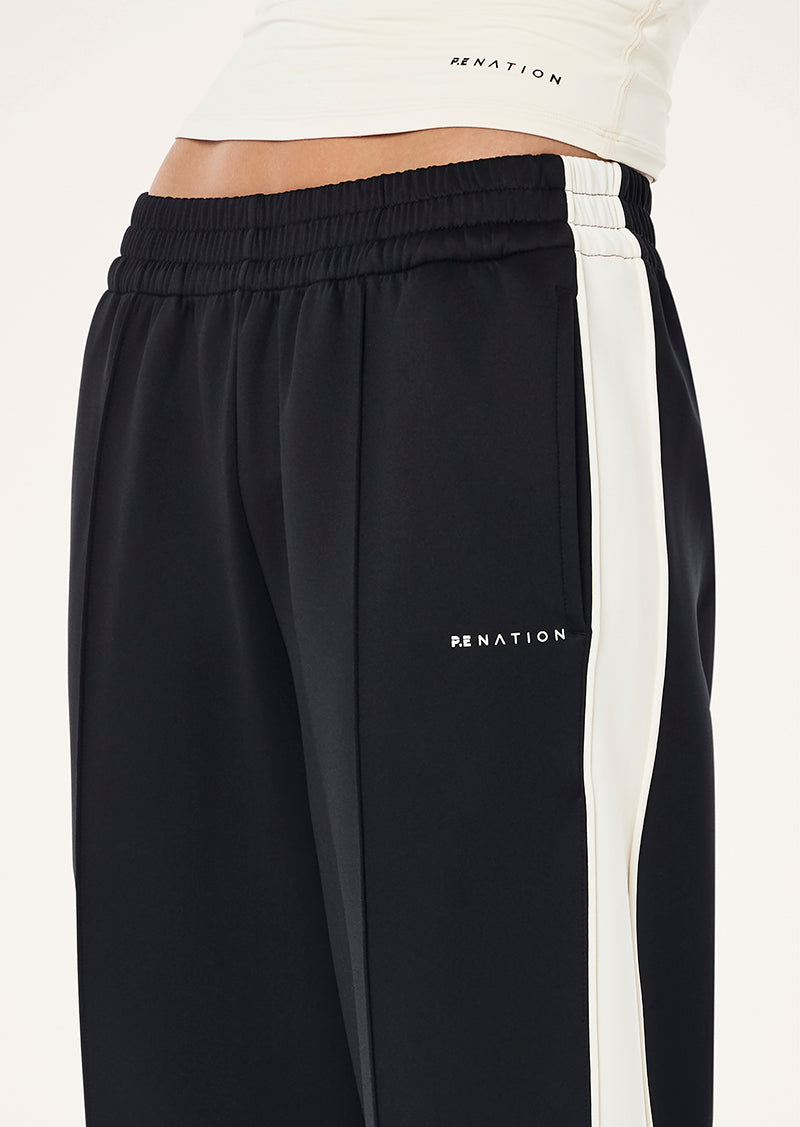 Man Down Trackpant | Black & Whisper White| P.E Nation