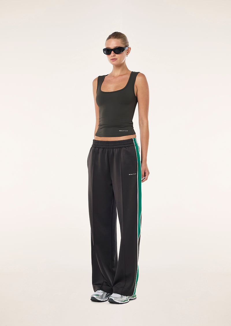 MAN DOWN TRACK PANT IN SMOKESTONE BY P.E NATION, WOMEN'S ATHLEISURE TRACK PANTS